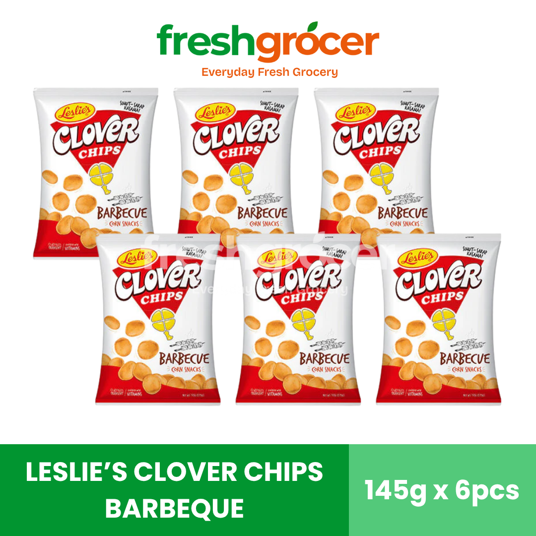 Leslie's Clover Chips Barbeque 145g - Pack of 6