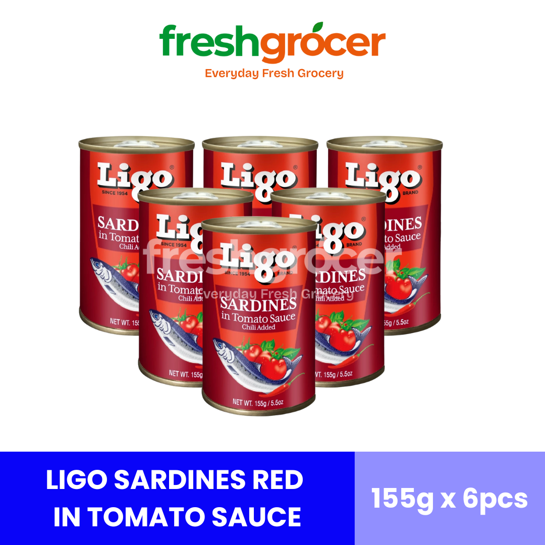 Ligo Sardines Red Easy To Open 155g - Pack of 6