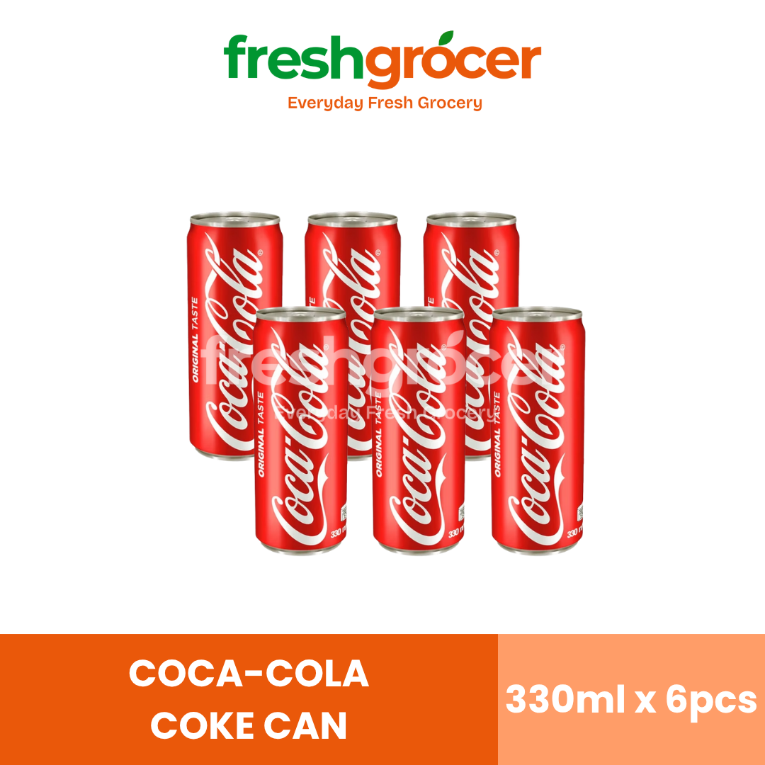 Coca-Cola Coke Regular Softdrink 330ml Can - Pack of 6