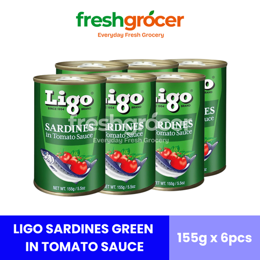 Ligo Sardines Green Easy To Open 155g - Pack of 6