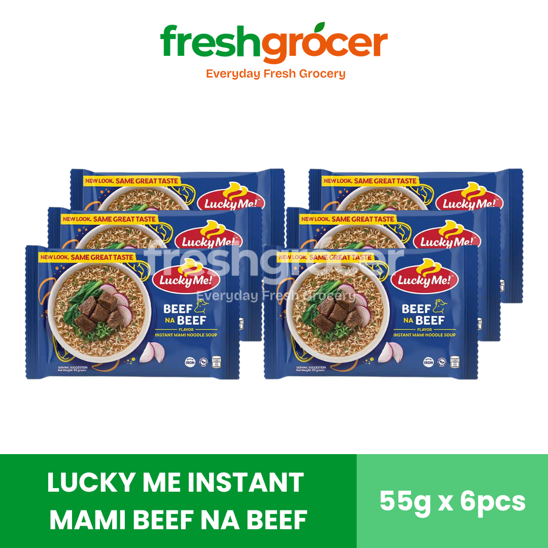 Lucky Me Instant Mami Beef Na Beef Flavor 55g - Pack of 6