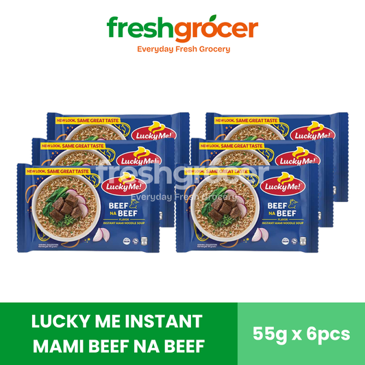 Lucky Me Instant Mami Beef Na Beef Flavor 55g - Pack of 6