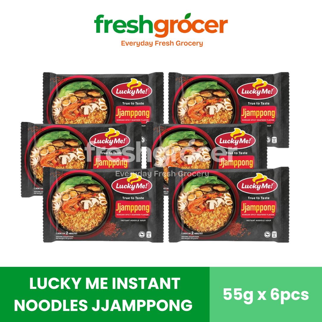 Lucky Me Instant Noodles Jjamppong 55g - Pack of 6