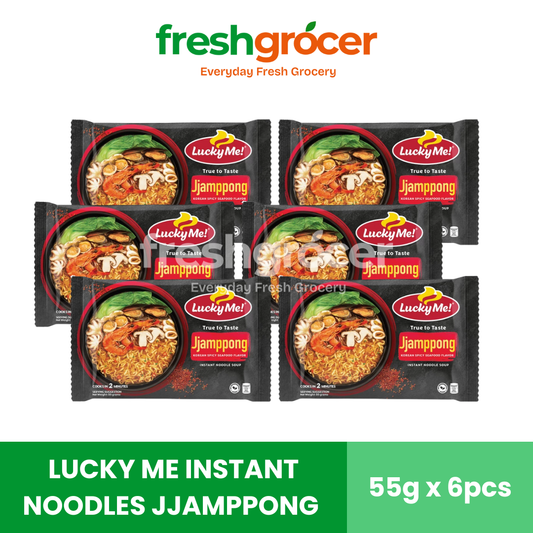 Lucky Me Instant Noodles Jjamppong 55g - Pack of 6