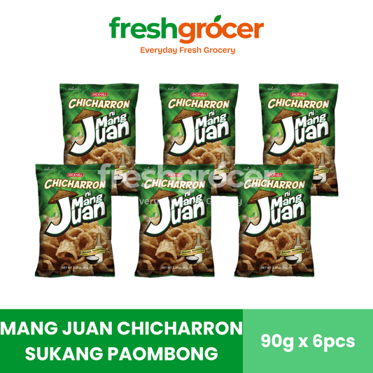 Mang Juan Chicharron Sukang Paombong 90g - Pack of 6