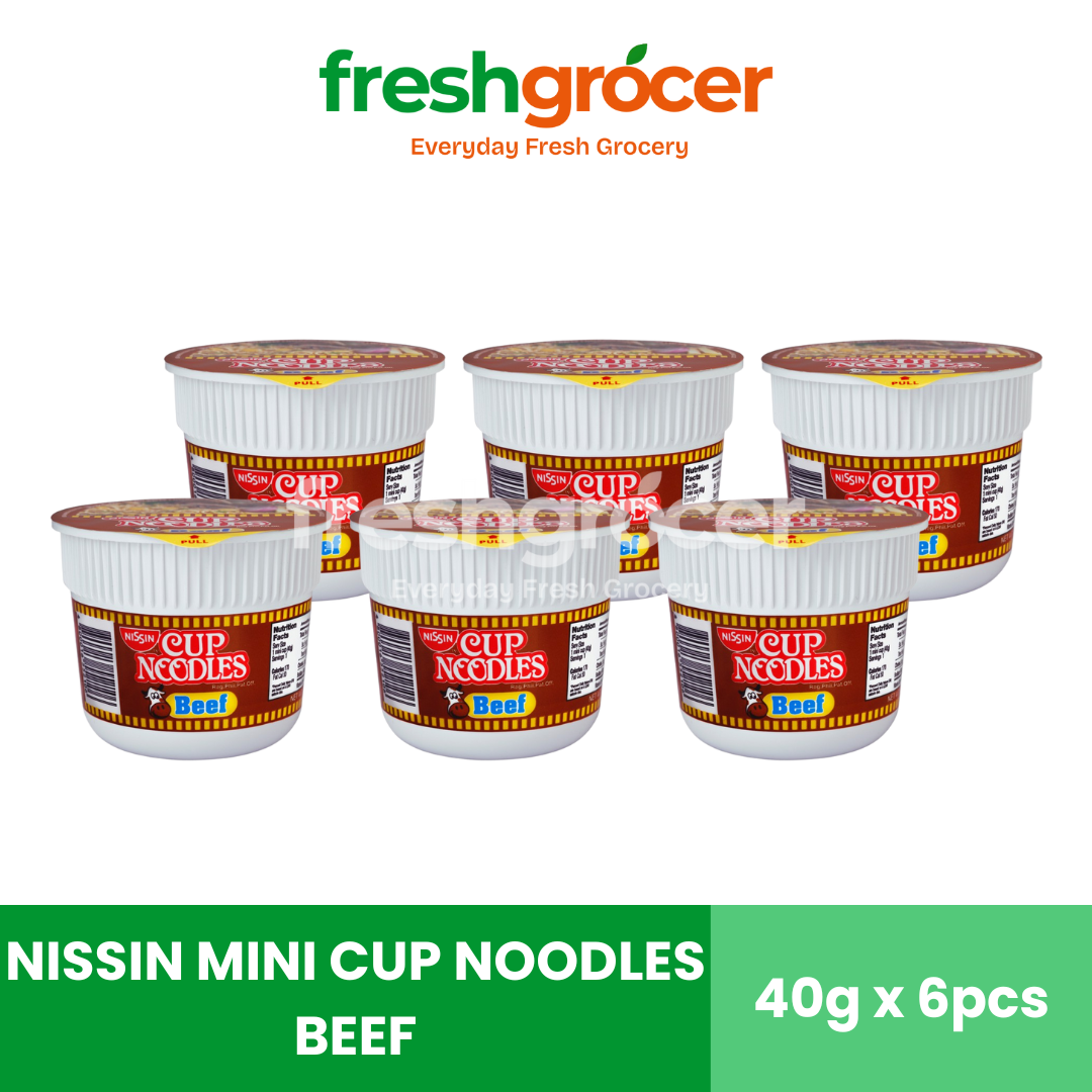 Nissin Mini Cup Noodles Beef 40g - Pack of 6