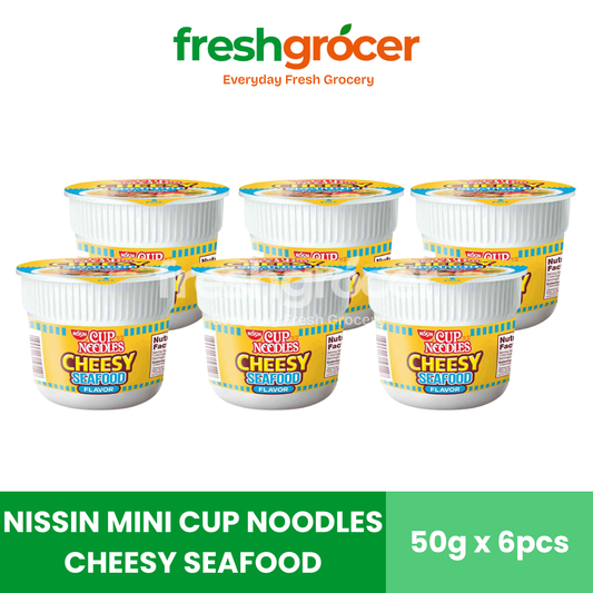 Nissin Mini Cup Noodles Cheesey Seafood 50g - Pack of 6