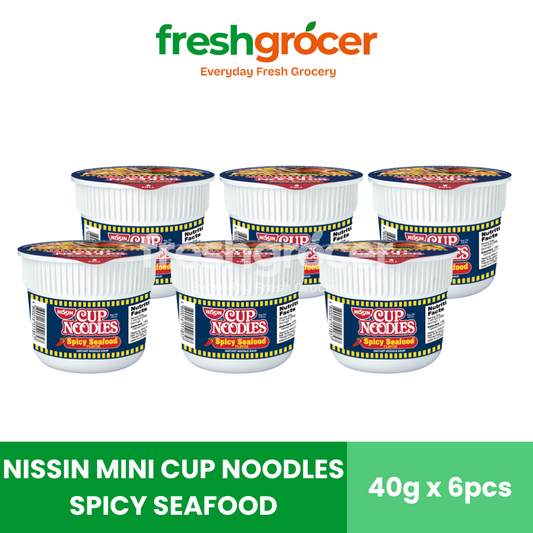 Nissin Mini Cup Noodles Spicy Seafood 40g - Pack of 6