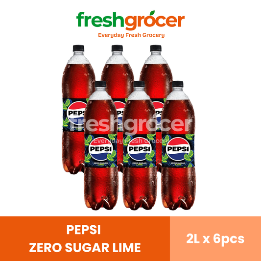Pepsi Zero Sugar Lime Softdrink 2L - Pack of 6