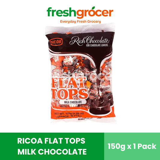 Ricoa Flat Tops Milk Chocolate 150g - Pack of 30