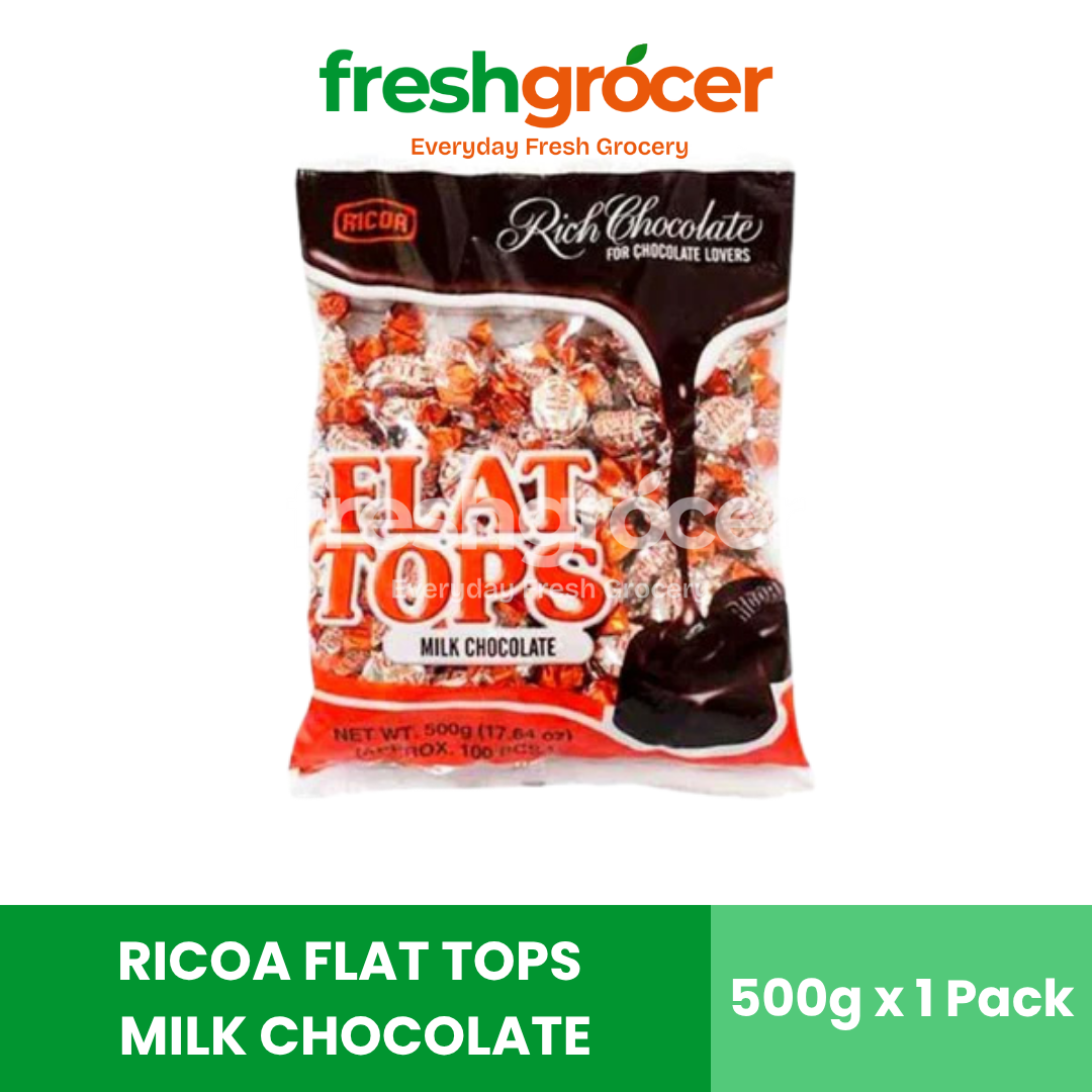 Ricoa Flat Tops Milk Chocolate 500g - Pack of 100