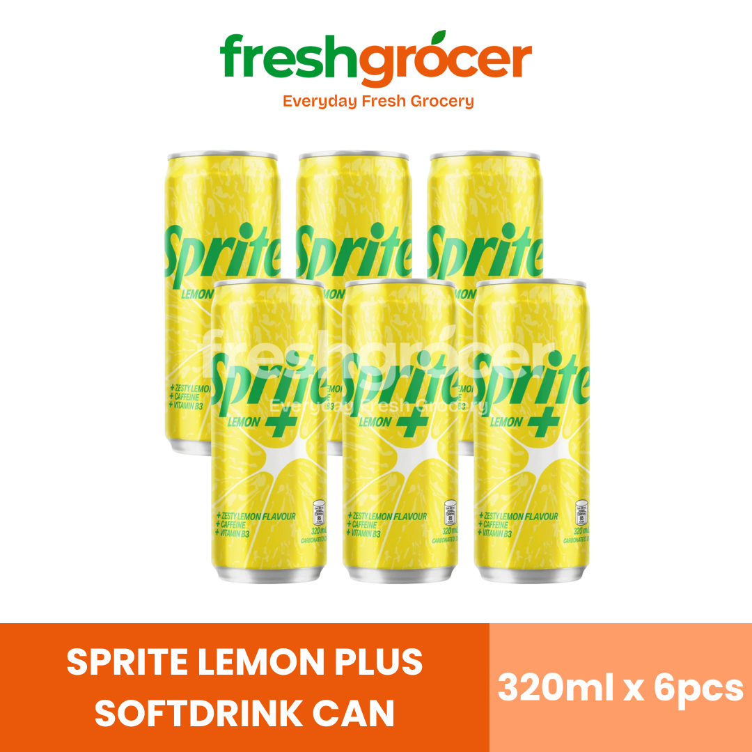 Sprite Lemon Plus Softdrink 320ml Can - Pack of 6