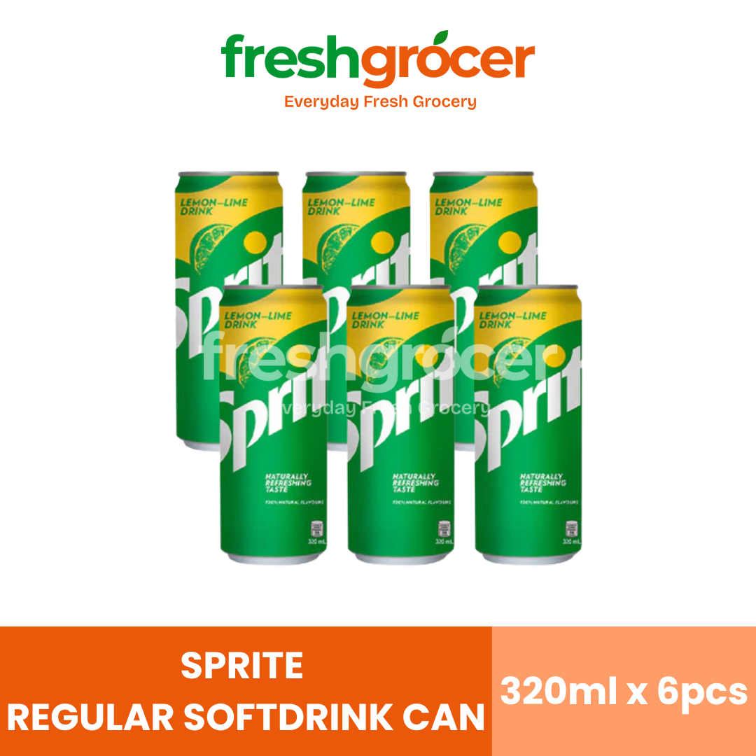 Sprite Regular Softdrink 320ml Can - Pack of 6