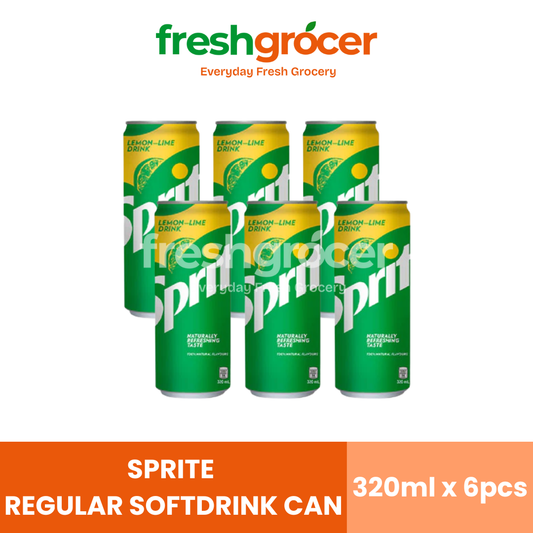 Sprite Regular Softdrink 320ml Can - Pack of 6