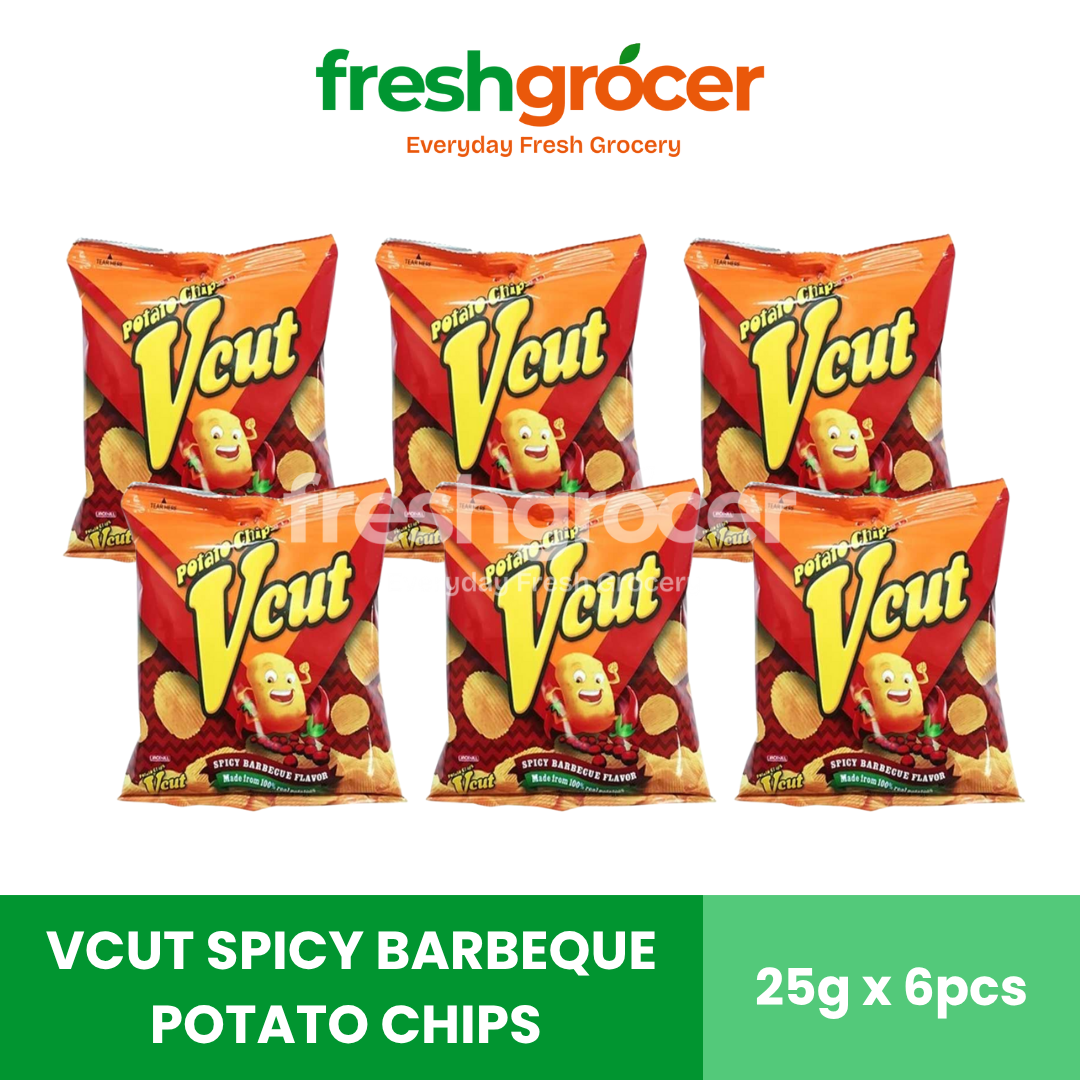 Vcut Spicy Barbeque Potato Chips 25g - Pack of 6