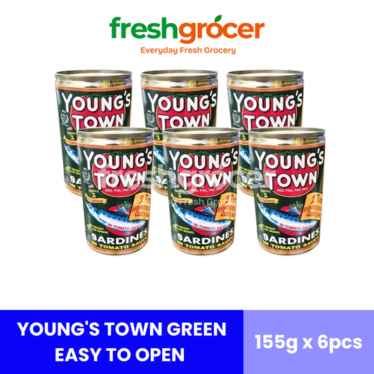 Young's Town Green Easy To Open 155g - Pack of 6